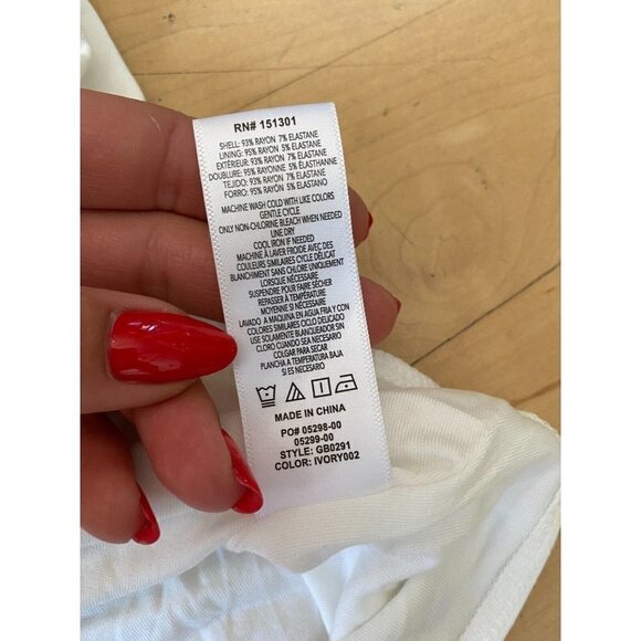 GOOD American BNWOT Womens White Mockneck Bodysuit Sz 5 Thong Back - Picture 6 of 8